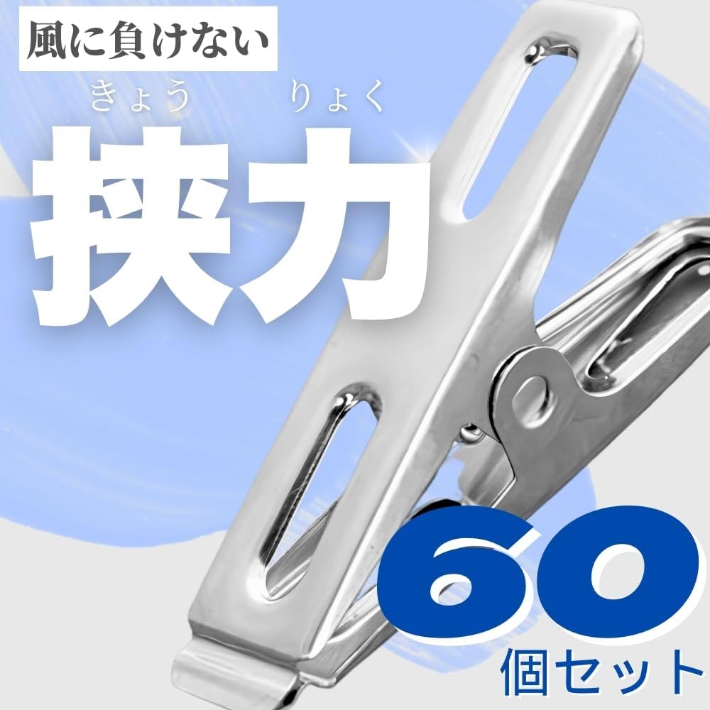 Amazon.co.jp : Chicer 洗濯バサミ (60個セット) ステンレス